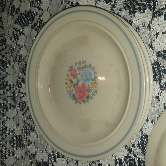 Set of 4 Stone Ware Dessert Salad Plates Vintage 6.75" - Picture 5 of 8